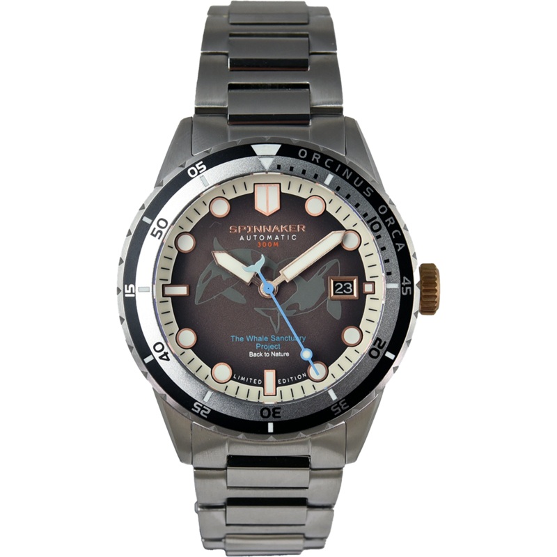 Spinnaker Hass Automatic Whale Sanctuary Orcinus Orca SP-5128-44 (Pre-owned)