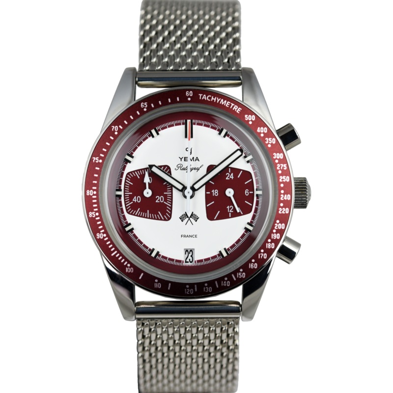 Yema Rallygraf Meca-Quartz Chronograph Burgundy YMHF1580-LL (Pre-owned)