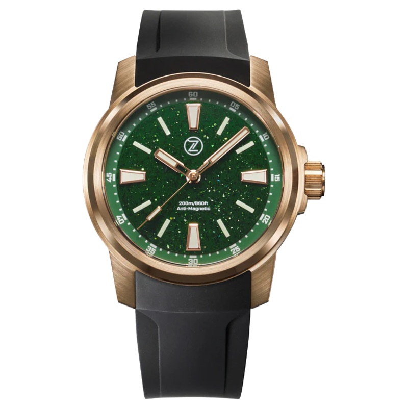 Zelos Aurora Field 38mm Bronze Green Aventurine