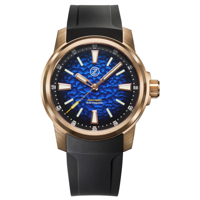 Zelos Aurora Field 38mm Bronze Hammered Blue