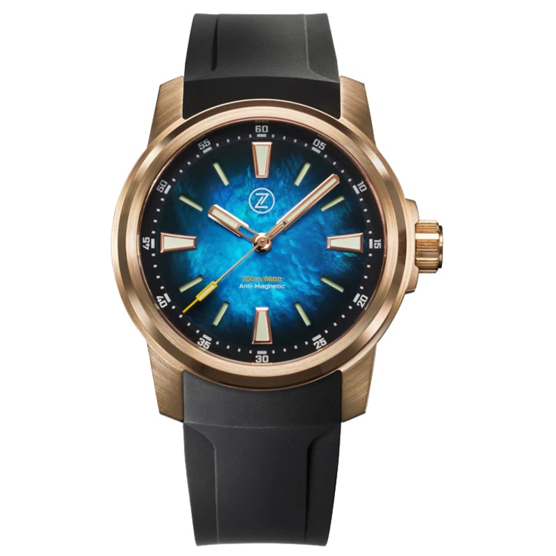 Zelos Aurora Field 38mm Bronze Teal MOP