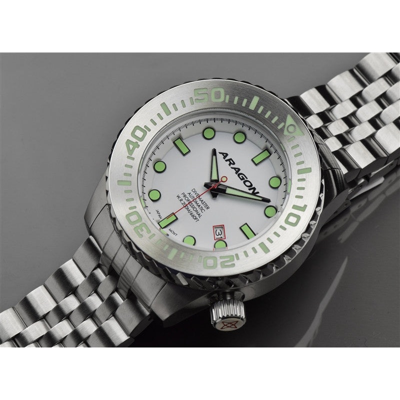 ARAGON Divemaster EVO 50mm Super Luminova Dial A254WHT