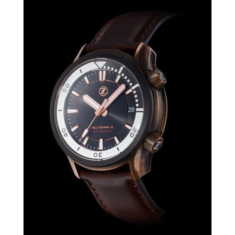 Zelos Helmsman 2 Bronze Black Ceramic Bezel