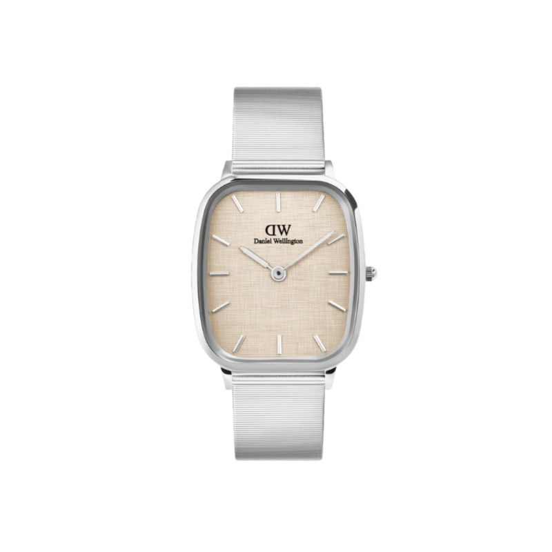 Daniel Wellington Marlon Sterling Wire Vintage Linen Pattern Dial Watch DW00100812