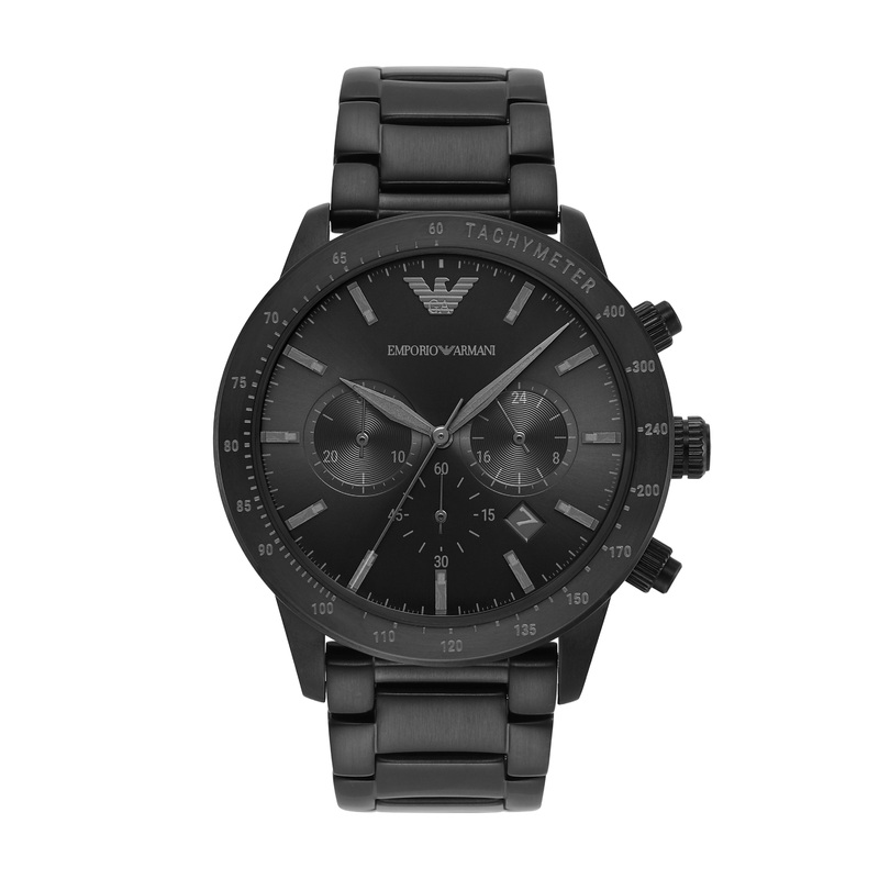 Emporio Armani Black Chronograph Stainless Steel Watch AR11242