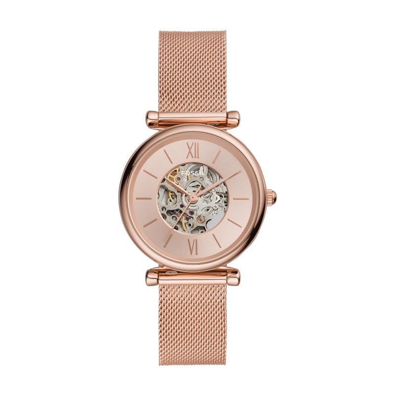 Fossil Carlie Rose Gold-Tone Stainless Steel Automatic Watch ME3175