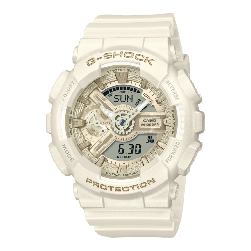 G-Shock Analog Digital White Dial White Resin Band Watch GMAS110ST-7A