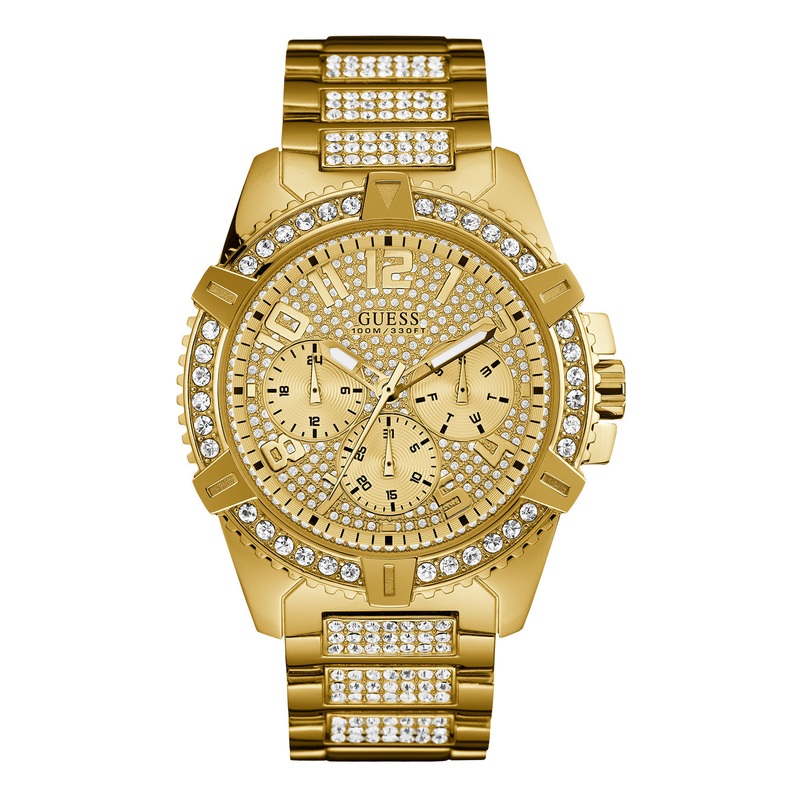 Guess Frontier Gold Dial Gold Tone Multi-function Watch W0799G2