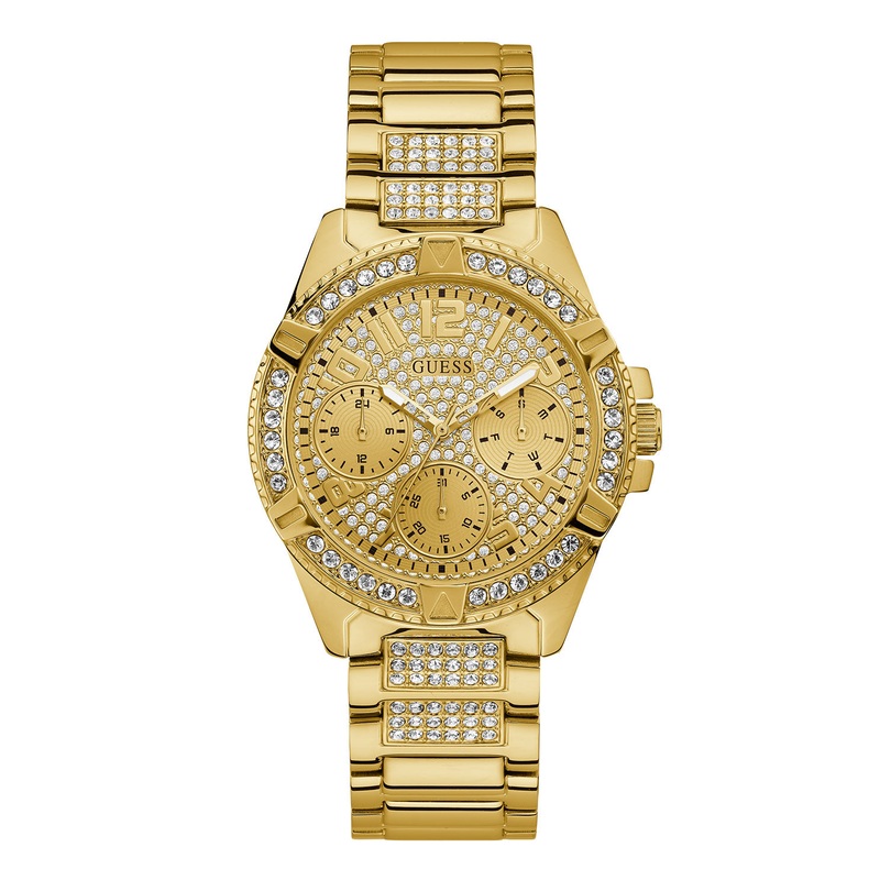 Guess Frontier Gold Dial Gold Tone Multi-function Watch W1156L2
