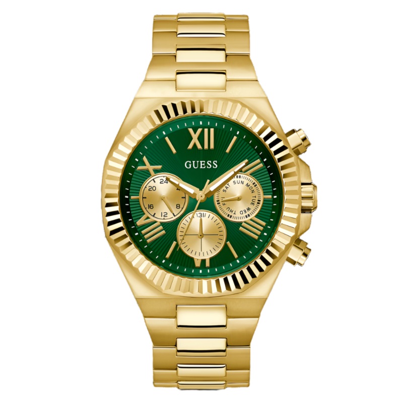 Guess Gold Green Dial Gold Bracelet Watch GW0703G2