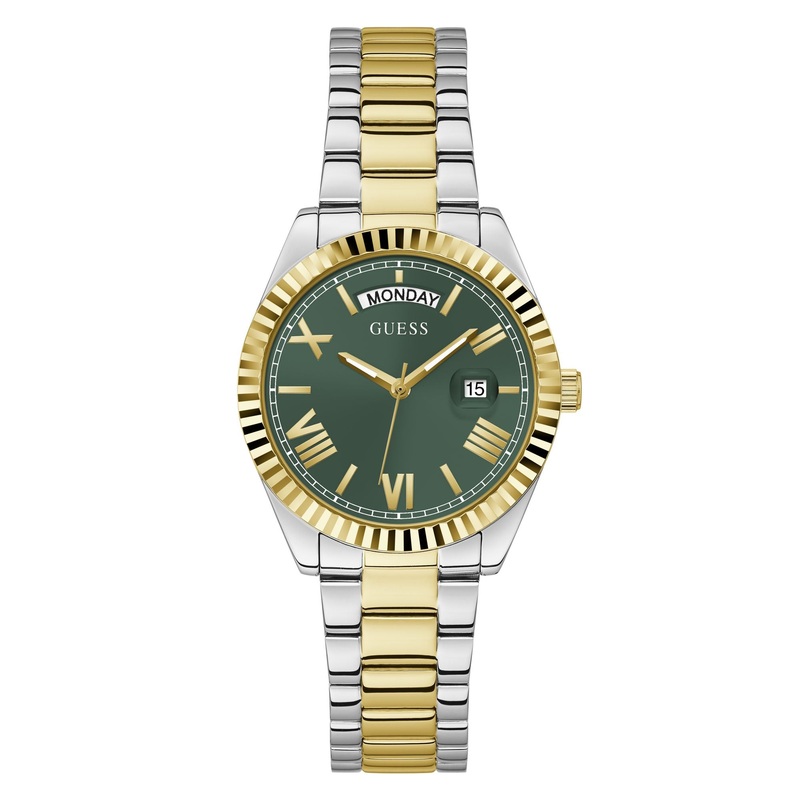 Guess Gold Green Luna Day-Date Watch GW0308L5