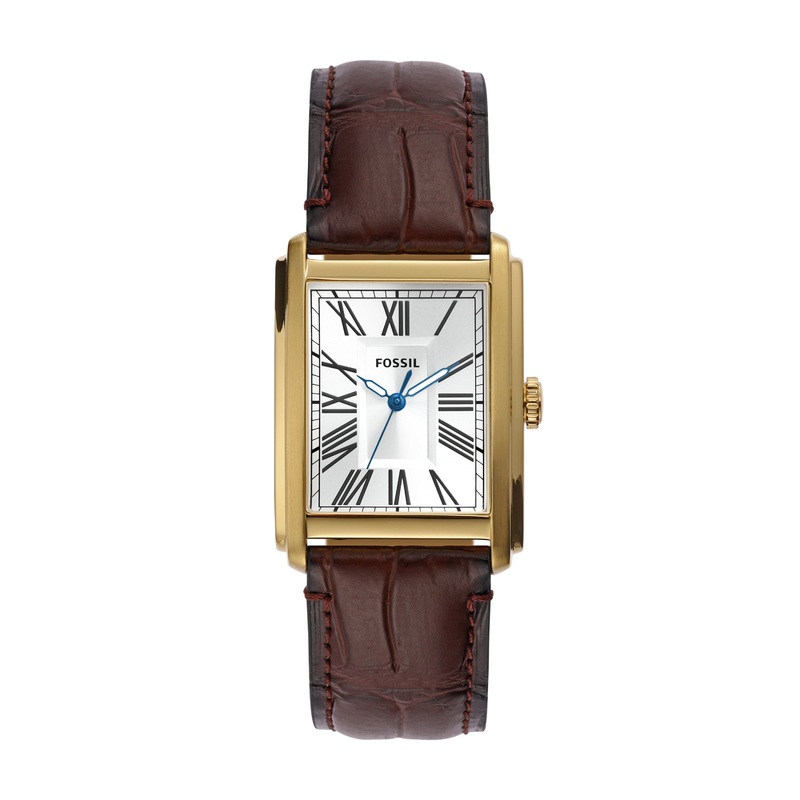 Fossil Carraway Three-Hand Brown Croco Leather Watch FS6011