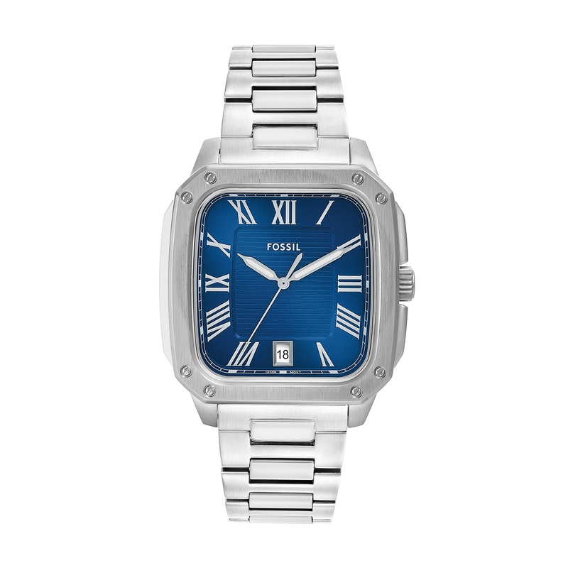 Fossil Crosby Three-Hand Blue Dial Stainless Steel Watch FS6121