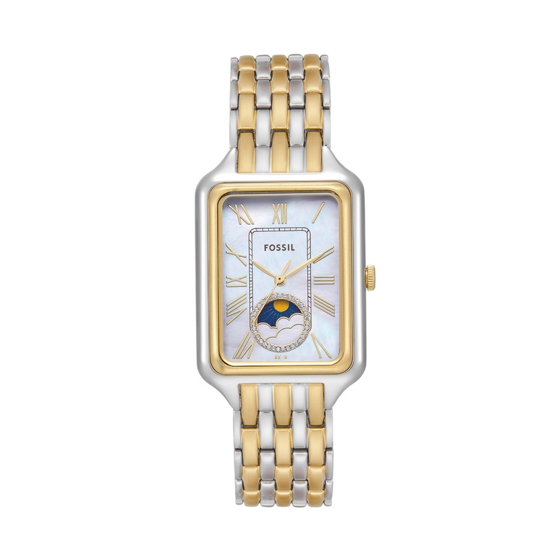 Fossil Raquel Sun Moon Multifunction Two-Tone Stainless Steel Watch ES5399