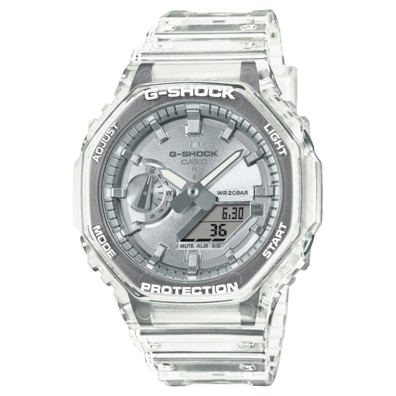 G-Shock Analog Digital Grey Dial Transparent Resin Band GA2100BM-7A8