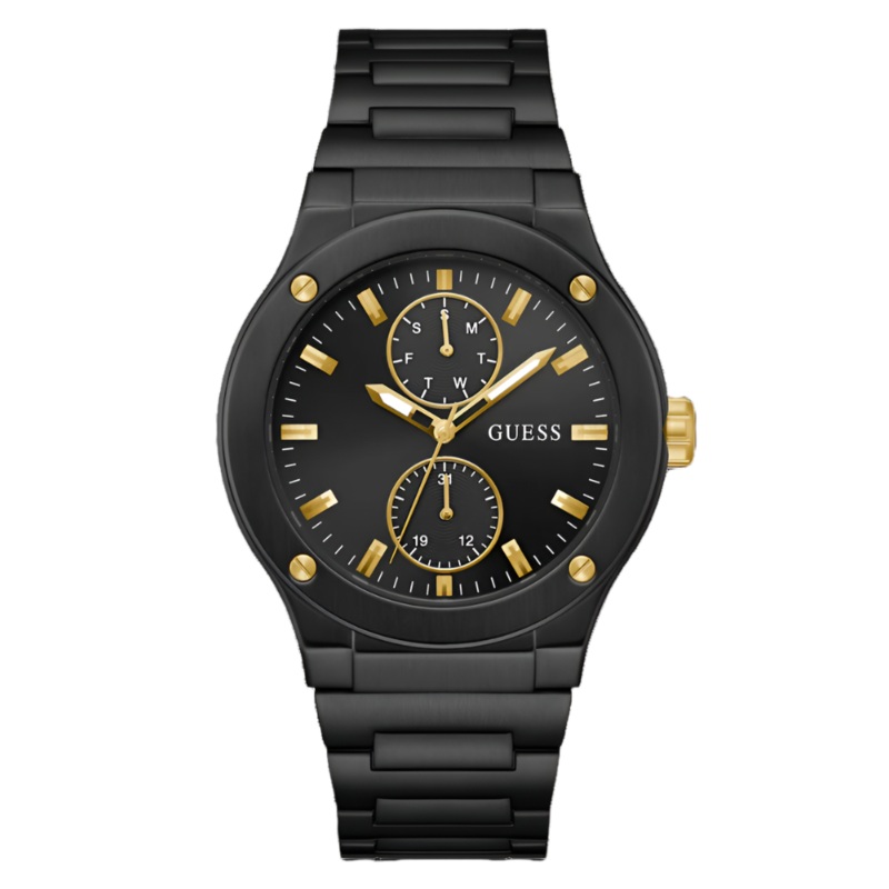 Guess Jet Black Dial Black Bracelet Multi-function Watch GW0795G3