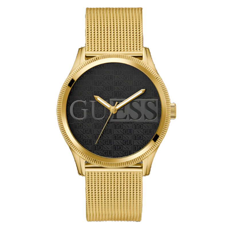 Guess Reputation Black Dial Gold Tone Analog Watch GW0710G2