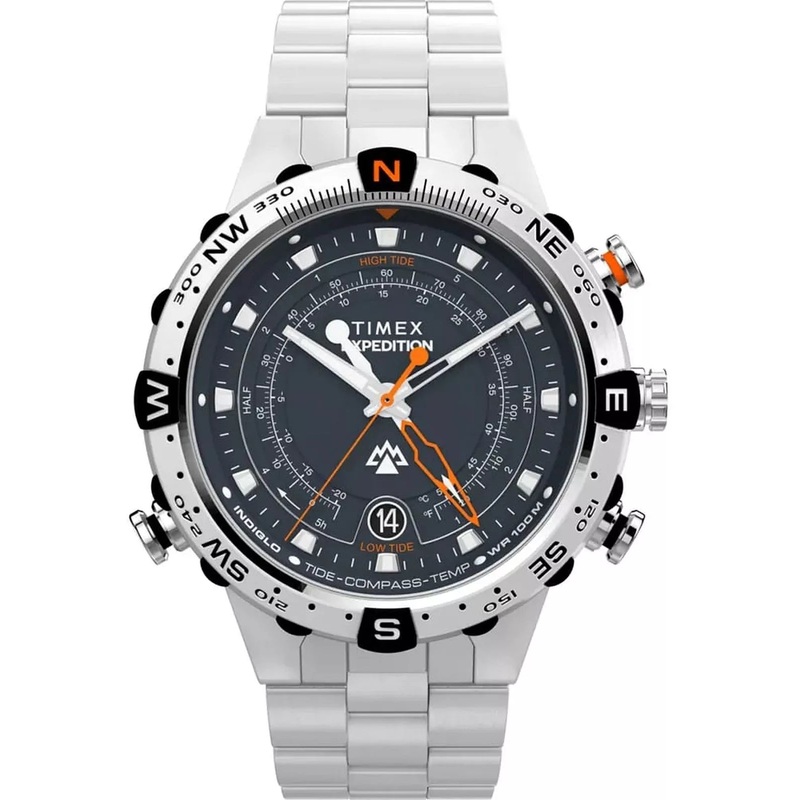 Timex Expedition North Tide Temp Compass Stainless Steel Band TW2Y12900
