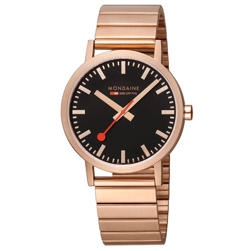 Mondaine Classic Quartz Rose Gold Toned Watch