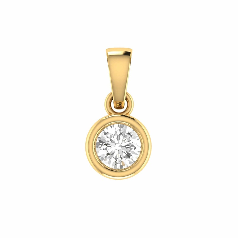 Diamond Solitaire Pendant With 0.08ct Diamonds In 9K Yellow Gold