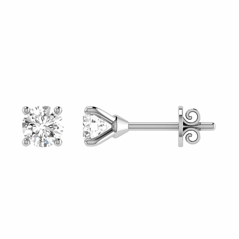 Diamond Stud Earrings With 0.06ct Diamonds In 9K White Gold