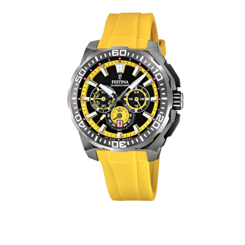 Festina Chrono Bike Yellow Rubber Strap Watch f20725/1