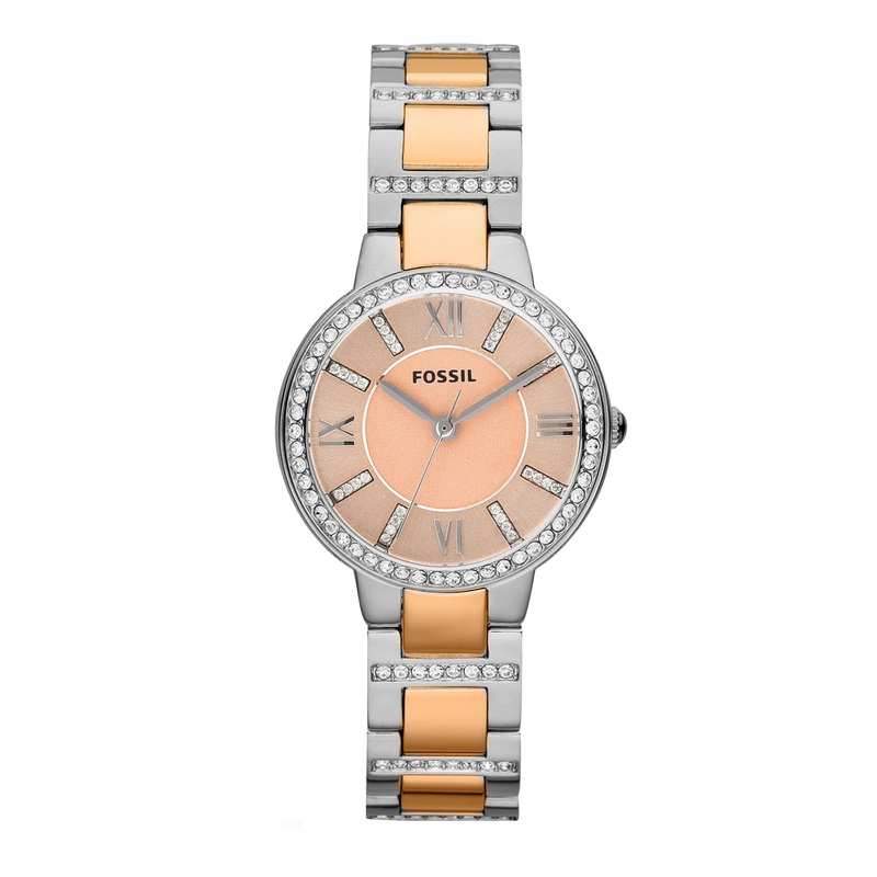 Fossil Rose Gold Dial Two Tone Stainless Steel Watch ES3405