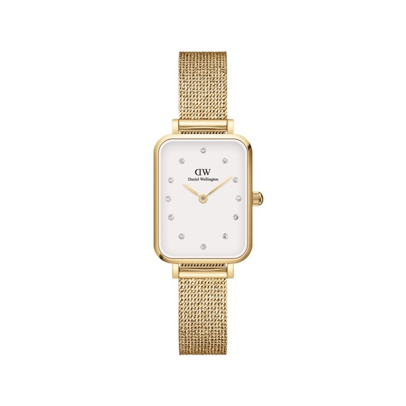 Daniel Wellington Quadro 20X26mm Pressed Gold Lumine White Watch DW00100599