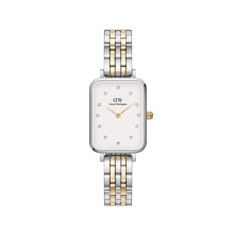 Daniel Wellington Quadro Lumine 20X26mm 5-Link White Watch DW00100625