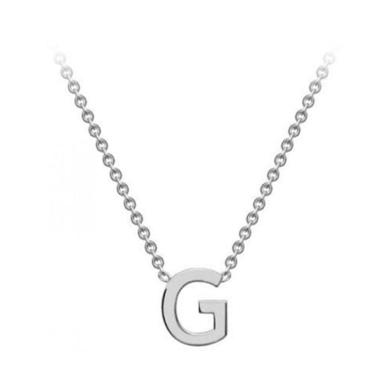 9K White Gold 'G' Initial Adjustable Letter Necklace 38/43cm