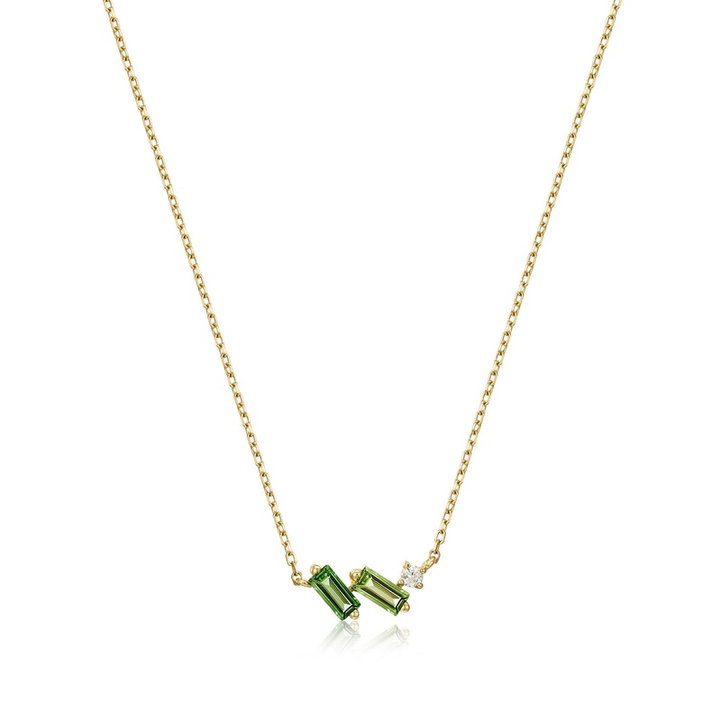 Ania Haie Modern Elegance Necklace in 14kt Gold with Tourmaline & White Sapphires