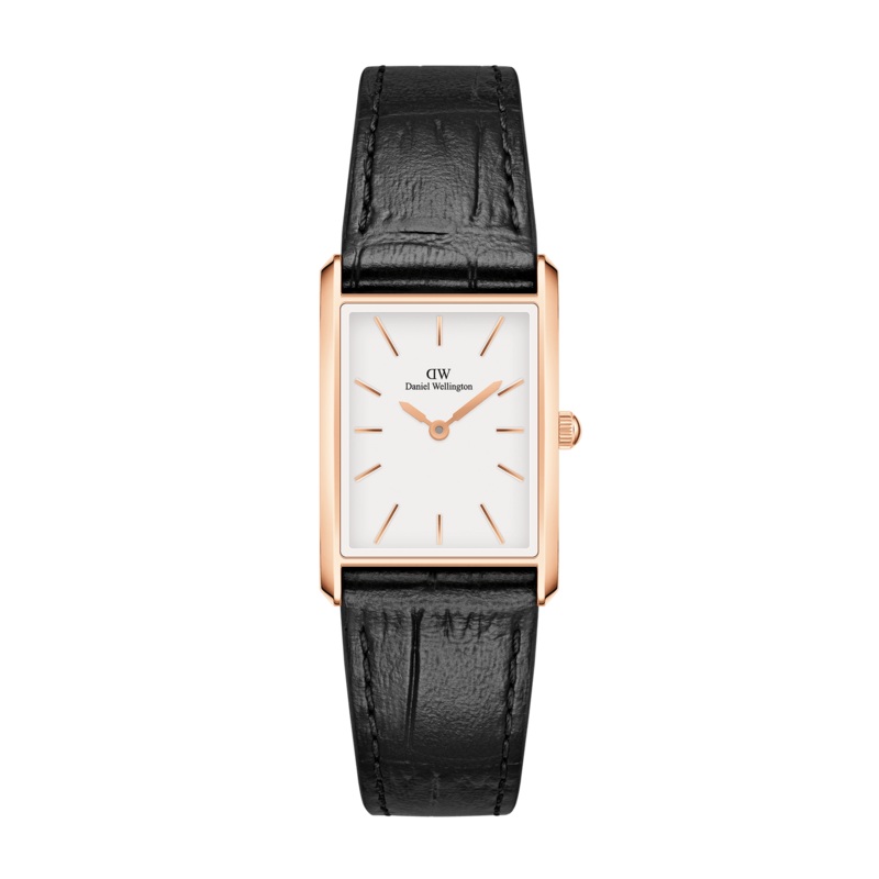 Daniel Wellington Bound Black Crocodile Rose Gold Watch DW00100693