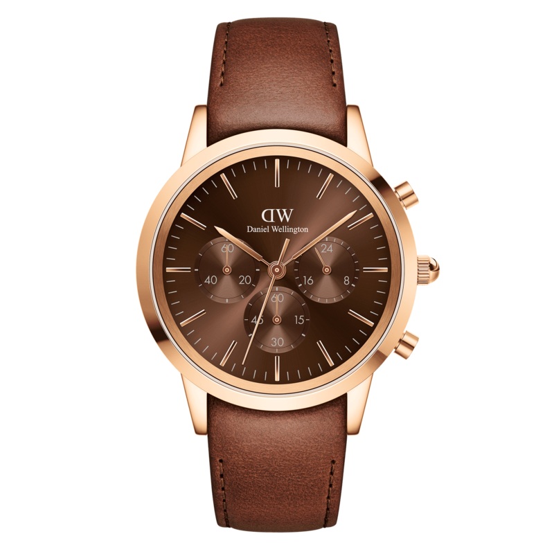 Daniel Wellington Iconic Chronograph 42mm Mawes Amber Sunray Watch DW00100640