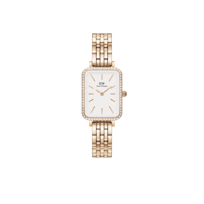 Daniel Wellington Quadro 20X26mm Bezel 5-Link White Dial Watch DW00100672