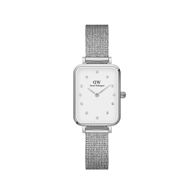Daniel Wellington Quadro Lumine Pressed Sterling White Dial Watch DW00100597