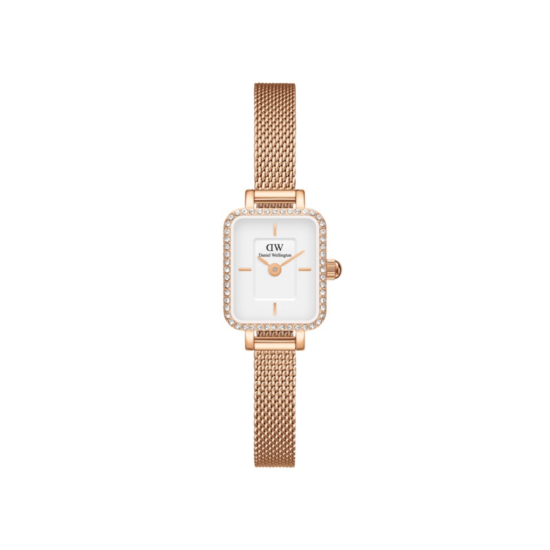 Daniel Wellington Quadro Mini Lumine Bezel Rose Gold Watch DW00100731
