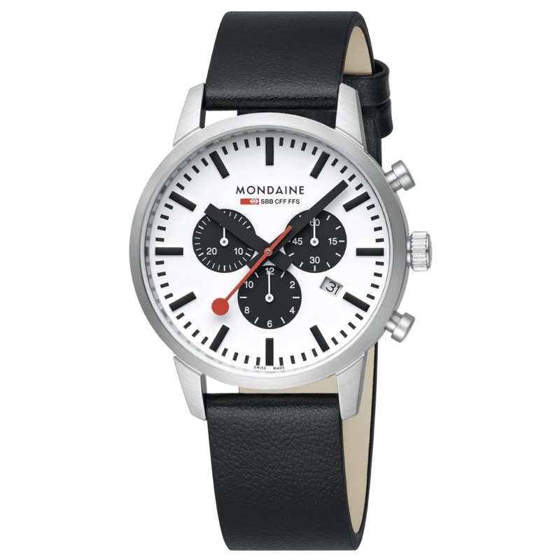 Mondaine Neo Black Vegan Grape Leather 41 MM Watch MSD.41410.LBV