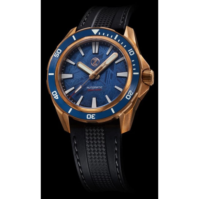 Zelos Swordfish Bronze Blue Meteorite NH35