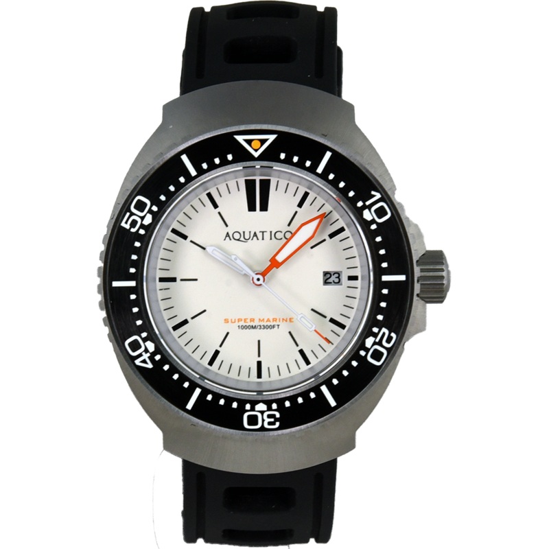 Aquatico Super Marine White Dial Black Bezel PT5000 (Pre-owned)