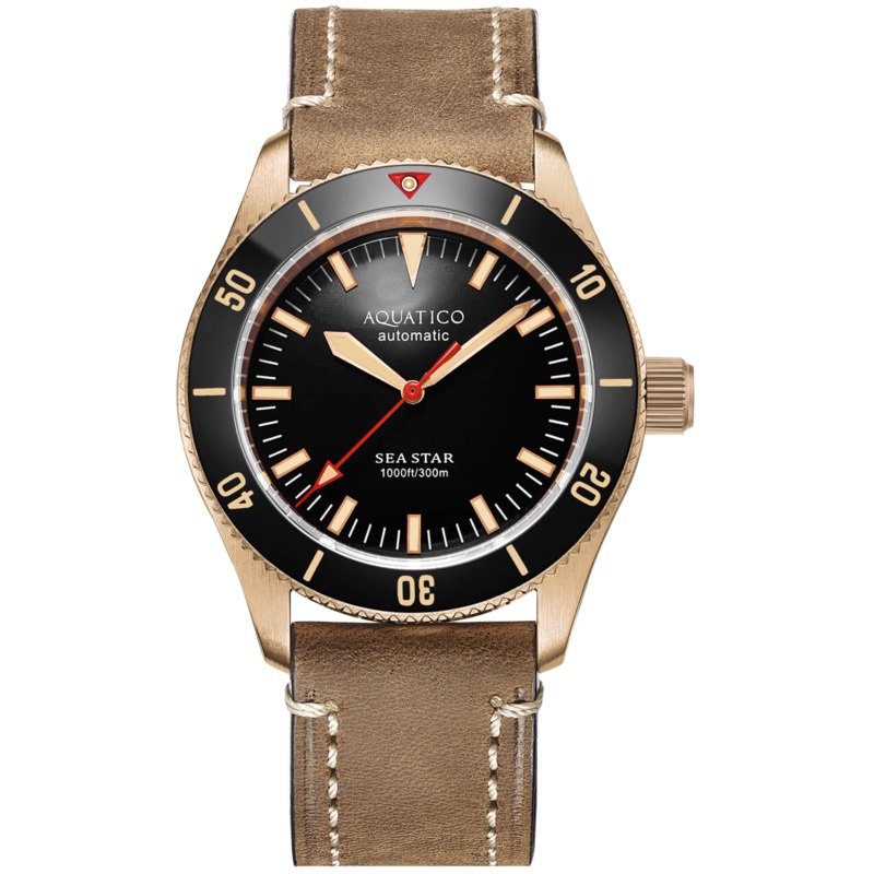 Aquatico Bronze Sea Star Black Ceramic Bezel No Date