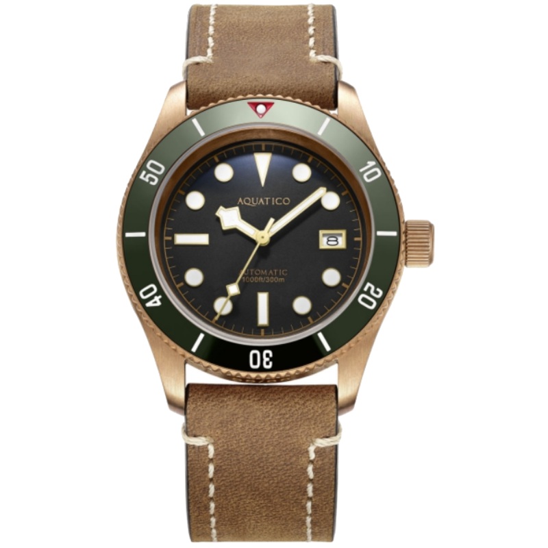 Aquatico Bronze Sea Star Black Dial Green Ceramic Bezel