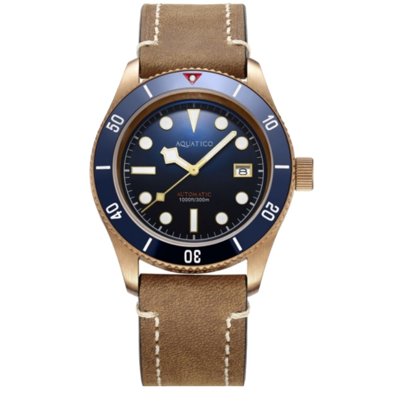 Aquatico Bronze Sea Star Blue Ceramic Bezel