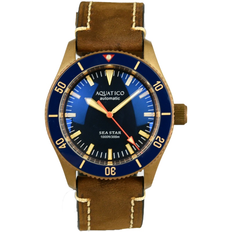 Aquatico Bronze Sea Star Blue Ceramic Bezel No Date (Pre-owned)