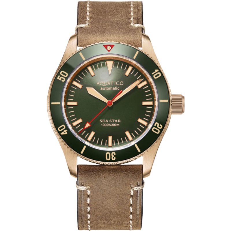 Aquatico Bronze Sea Star Green Ceramic Bezel No Date