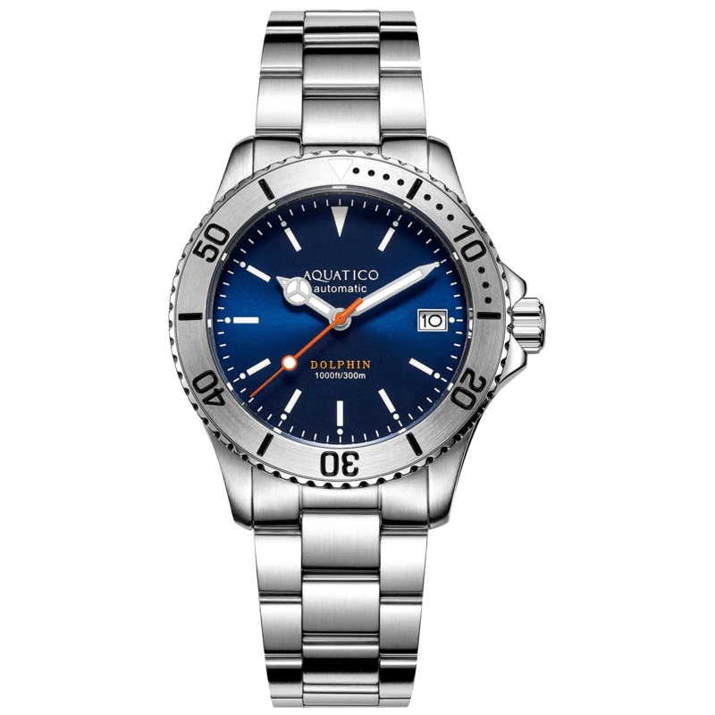 Aquatico Dolphin 39mm Automatic Dive Watch Blue