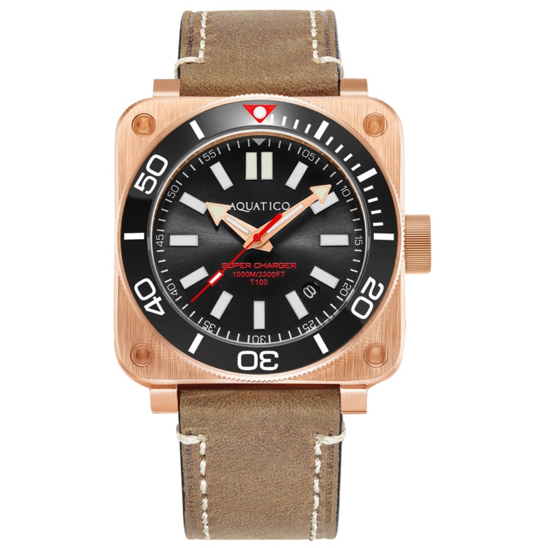 Aquatico Super Charger Bronze Black Ceramic Bezel