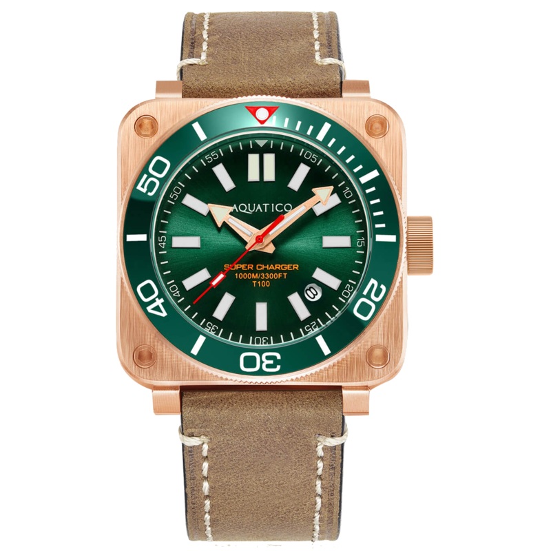 Aquatico Super Charger Bronze Green Ceramic Bezel