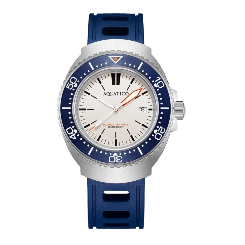 Aquatico Super Marine White Dial Blue Bezel PT5000