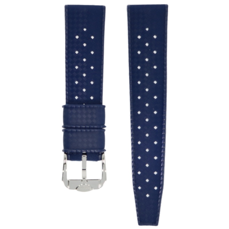 Squale Tropic Rubber Strap Polished Blue 22mm