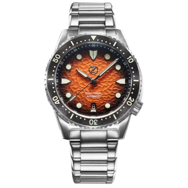 Zelos Mako Diver Hammered Orange